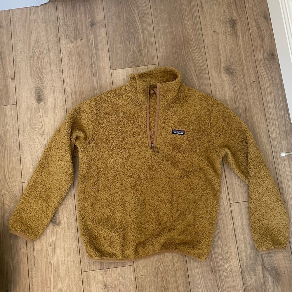 Patagonia Women’s Los Gatos 1/4 Zip Camel Brown Sherpa Pullover Large - Picture 4 of 10